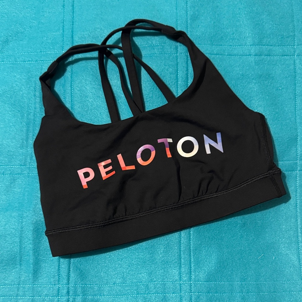 Peloton, Lululemon Black Bra with Multicolor Logo